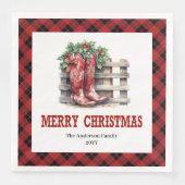 Classic Western Buffalo Check Xmas Party Napkins Servet (Voorkant)