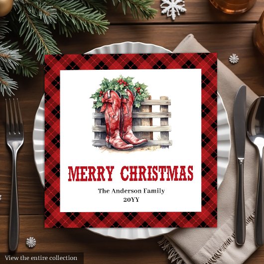 Classic Western Buffalo Check Xmas Party Napkins Servet