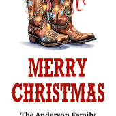 Classic Western Christmas gift tag custom name Cadeaulabel