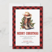 Classic Western Plaid Buffalo Xmas Greeting Card Feestdagenkaart (Voorkant)