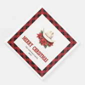 Classic Western Red Black Christmas Napkins Servet (Hoek)