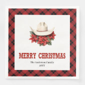 Classic Western Red Black Christmas Napkins Servet (Voorkant)