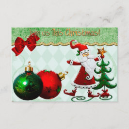 Classic Whimsey kerstdiner uitnodigen RSVP Kaartje