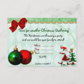 Classic Whimsey kerstdiner uitnodigen RSVP Kaartje (Achterkant)
