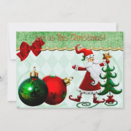 Classic Whimsey kerstdiner uitnodigen RSVP Kaartje