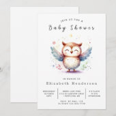 Classic Whimsical Owl Baby shower Kaart (Voorkant / Achterkant)