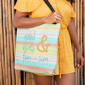 Classic Whimsical Pastel Waterverf Stripe Patroon Tote Bag