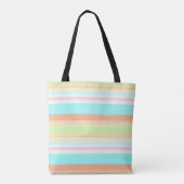 Classic Whimsical Pastel Waterverf Stripe Patroon Tote Bag (Achterkant)