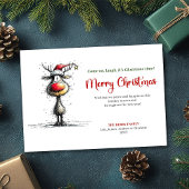 Classic Whimsical Reindeer Christmas Greeting Feestdagenkaart