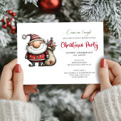 Classic whimsical Santa Christmas party invitation Kaart