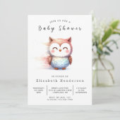 Classic Whimsy Owl Baby shower Kaart (Staand voorkant)