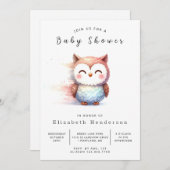 Classic Whimsy Owl Baby shower Kaart (Voorkant / Achterkant)