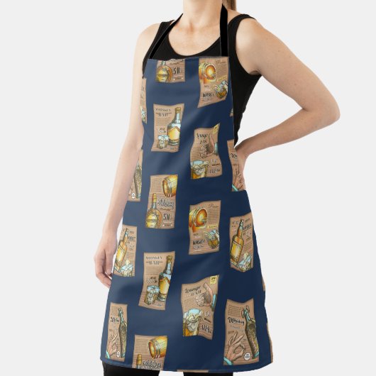 Classic  Whiskey Bar Poster Pattern Schort (Insitu)