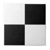 Classic White and Black Large Square Box Pattern Tegeltje (Voorkant)