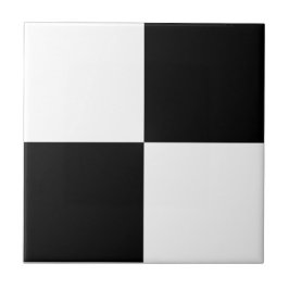 Classic White and Black Large Square Box Pattern Tegeltje