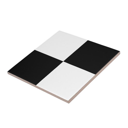 Classic White and Black Large Square Box Pattern Tegeltje (Zijkant)