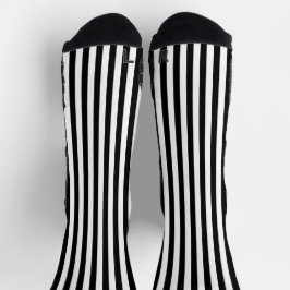 Classic White and Black Stripe Decorative Sokken