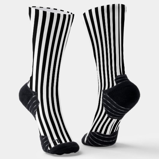 Classic White and Black Stripe Decorative Sokken (Gebogen)