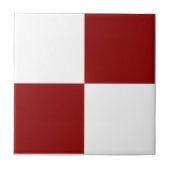 Classic White and Christmas Red Square Box Pattern Tegeltje (Voorkant)