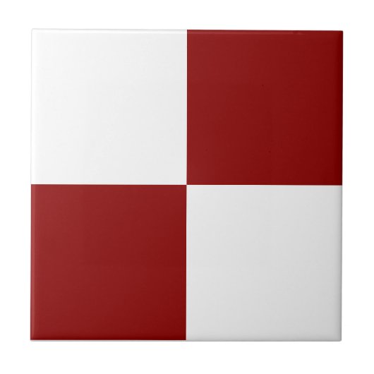 Classic White and Christmas Red Square Box Pattern Tegeltje (Voorkant)