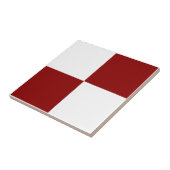 Classic White and Christmas Red Square Box Pattern Tegeltje (Zijkant)