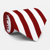 Classic White and Deep Red Striped Stylish Stropdas (Opgerold)