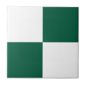 Classic White and Hunter Green Square Box Pattern Tegeltje (Voorkant)