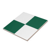 Classic White and Hunter Green Square Box Pattern Tegeltje (Zijkant)