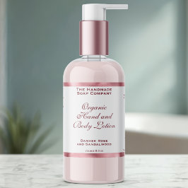 Classic White and Pink Foil Cosmetics Bottle Label