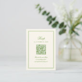Classic White and Sage Green Wedding Response Informatiekaartje (Staand voorkant)