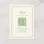Classic White and Sage Green Wedding Response Informatiekaartje (Voorkant)