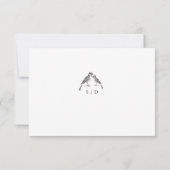 Classic White Black Floral Wedding  RSVP Card Kaartje (Achterkant)