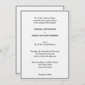 Classic White Black Silver Monogram Wedding  Kaart (Voorkant / Achterkant)