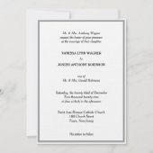 Classic White Black Silver Monogram Wedding  Kaart (Voorkant)