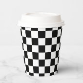 Classic White Black Square Pattern Paper Cups Papieren Bekers (Links)