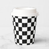 Classic White Black Square Pattern Paper Cups Papieren Bekers (Rechts)