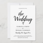 Classic White Black Typography Weddenschap Kaart (Voorkant)