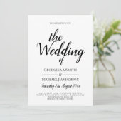 Classic White Black Typography Weddenschap Kaart (Staand voorkant)