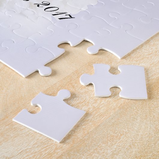 Classic White Bouquet op bruiloft witte achtergron Legpuzzel (Zijkant)