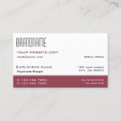 Classic White Burgundy Simple en Professional Visitekaartje (Achterkant)