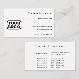 Classic White Custom Logo Sjabloon Professional Visitekaartje