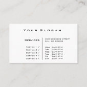 Classic White Custom Photo Logo Professional Visitekaartje (Achterkant)