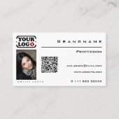 Classic White Custom Photo Logo Professional Visitekaartje (Voorkant)