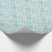 Classic White Damask Patroon Cadeaupapier (Hoek)