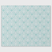 Classic White Damask Patroon Cadeaupapier (Vlak)