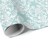Classic White Damask Patroon Cadeaupapier (Rol Hoek)