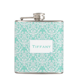 Classic White Damask Patroon Heupfles