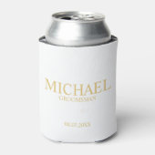 Classic White en Gold Personalized Groomsman Blikjeskoeler (Blikje Voorkant)