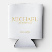 Classic White en Gold Personalized Groomsman Blikjeskoeler (Voorkant)