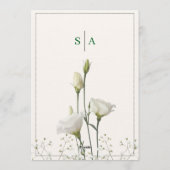 classic white floral and border wedding invitation kaart (Achterkant)
